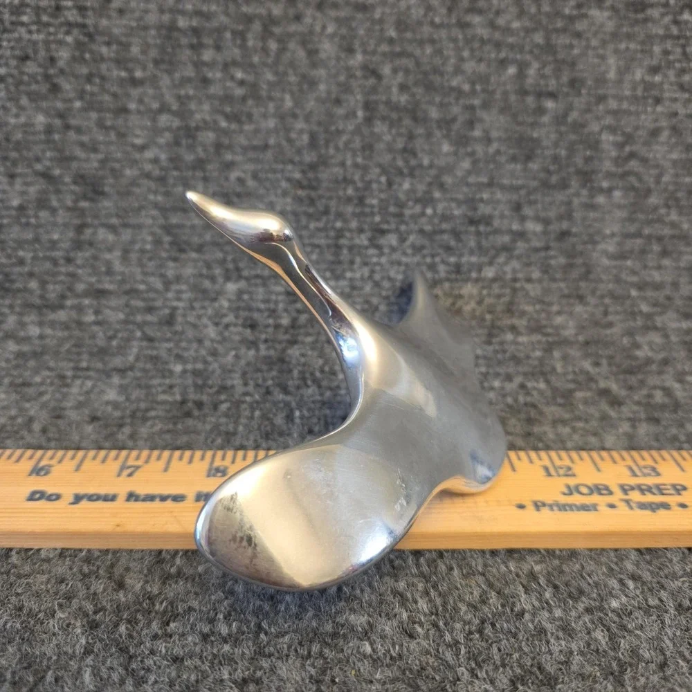 Hoselton Canada Aluminum Goose‎ Bird Figurine Signed 210 Modernist Decor